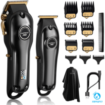 SUPRENT 남성용 이발기세트 바리깡세트 T-커터 LED 디스플레이, 블랙