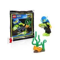카메라 게가 장착된 레고 LEGO 시티 쿨 심해 스쿠버 다이버 미니피겨(한정판)