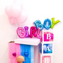 젠더리빌파티 Girl or boy 임밍아웃 성별공개 베이비샤워 파티풍선, ITS A GIRL