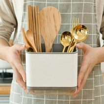 생활공유소 모던 물빨짐 3칸 분할 플라스틱 수저통, 1개