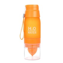 휴대용 650ml 컵 수동 투어 누출 방지 스포츠 학교 과즙 짜는기구 h2o 더 많은 물을 마시는 야외 마시는 병 플라스틱 물병, 협력사, 주황색