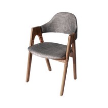 원목 팔걸이 곡목 패브릭 쿠션 의자 특이한 디자인 카페 인테리어 암체어 식탁용 우드 목재, B