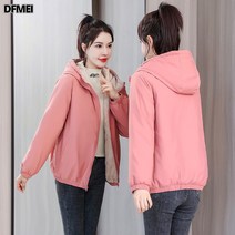 DFMEI 기모에 도톰한 겨울 후드코트 여성 기모 방수 패딩 캐주얼 스타일리쉬 코디 쇼트 상의