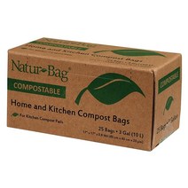 Natur-Bag 작은 음식물 쓰레기 퇴비화 봉투 - 1.9L(3갤런) 25개 백 - 음식물 찌꺼기용