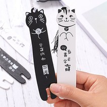 고양이 북마크 우드 책갈피 북 클립 북갈피 나무 집게 부자재 끈 무지 독서 아이템 특이한 컬러 칩 다꾸 감성 어린이 페이지 홀더 선물용 플래그 모양 디자인 용품, 화이트