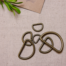 헤세드 국내제작] 엔틱(청동) 디링 D링 금속부자재 (4p), 엔틱15mm