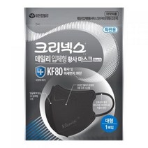 크리넥스 마스크 KF80마스크 황사 미세먼지 대형 블랙, 40매입, 2매