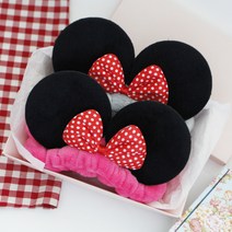 미니마우스 세안밴드 샤워 헤어밴드(5Colors)., 블랙