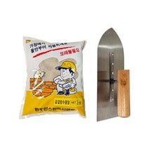 철물팩토리 급결 방수 시멘트 3kg 1개+흙손 세트 보수공사 균열 급결 틈새, 급결방수 시멘트3kg+흙손