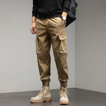 봄/가을 남성 카고 팬츠 멀티 포켓 카키 바지 캐주얼 밀리터리 코튼 플러스 사이즈 판탈롱 옴므