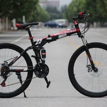 BeGasso 26 인치 접이식 자전거 가변 속도 충격 흡수 오일 디스크 브레이크 산악용, 24 인치cm, 스포크 휠 + 30 단