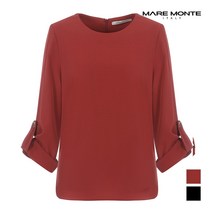 [마레몬떼] 여성 심플 소매 롤업 블라우스_M203MBL13S0