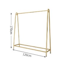 스튜디오 드레스 행거 높은 원단 의류 매장용 매장 벽 파이프 편집샵, 공식 표준, 120 X 170 더블 로드  골드