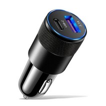 가정용 배터리 전기차 충전기 3.1a 15w qc pd 자동차 빠른 충전 어댑터 usb, 검은색