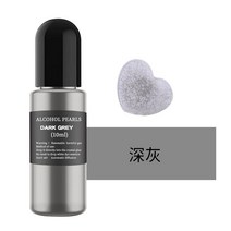 금속 액체 안료 크리스탈 에폭시 염색제 10ml 3D 자동 확산 12 색 알코올 잉크, 01 DARK GREY
