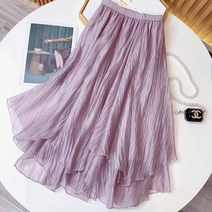 춘게엘 A라인으로 언밸런스 플리츠 스커트 r035