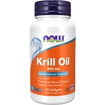 NOW 보충제 넵튠 크릴 오일 500mg 오메가3 소프트젤, [01] 60개1팩