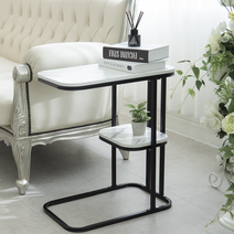 이태리인테리 미니테이블 사이드 테이블 쇼파 소파 티테이블 침대, 화이트, 골드, 1단