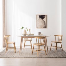 리바트 레도바 4인 원형 세라믹식탁세트 뉴윈저의자, 마블화이트+블랙다리