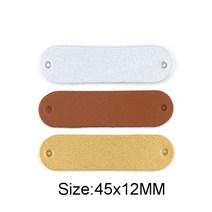 수제 빈 태그 갈색 골드 슬리버 PU 가죽 레이블 50Pcs 모자 가방에 대 봉 제 액세서리 45*12MM, 01 Mix