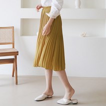 롱스커트 주름 플리츠 쉬폰 데일리룩 봄데이트 치마