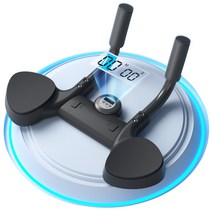 Neirny 플랭크 보드 홈트레이닝 코어운동 밸런스 운동 복근 기구 타이머 푸쉬업바 스탠드 트레이너 매트, 블랙