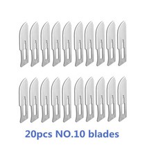 20 개 NO10NO25 칼 대 한 휴대 전화 PCB DIY 수리 손 Tool 동물 외과 칼 나무 조각 펜, [03] 20pcs NO.10