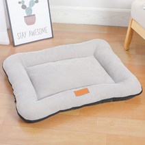 핑크팝콘 부드러운 코르드 애견 사각 마약 방석, 옐로우