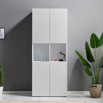 가온리빙 레이킨 월플렉스 주방수납장 밥솥/렌지대, 레이킨800 수납장(화이트그레이)