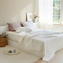 영지니 [영지니] 피그먼트 목화솜 30수 워싱 글루밍 스프레드겸이불 6color /인체에 무해한 목화솜 순면 160X210 200X230/, 글루밍 화이트