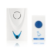 도어벨 초인종 무선 초인종 환영 벨 홈 차임 도어 알람 32 노래 스마트 외부 원격 제어, 01 White and blue