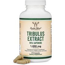 남성용 Tribulus Terrestris (순수 95％ 스테로이드 사포닌 함량) 210 캡슐 1 000mg 농축 천연 과일 추출물 테스토스테론 및 리비도 섭취