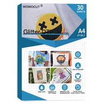 전사지 WOWOCUT-DTF 전사 필름 50 매 A4 DTF 승화 용 양면 무광택 용지 DYI 직접 인쇄 티셔츠, [06] Gitter-30 PCS-A4