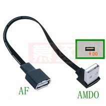 10cm 50CM USB 2.0 A 수-암 90 앵글 연장 어댑터 케이블 USB2.0 오른쪽/왼쪽/아래/위 검정색, AMDO-AF_0.3M