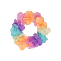 파티짱 하와이안 꽃 팔찌 왕관 목걸이 파티 축제 행사 용품, 하와이안꽃왕관(망고피치)(단품)