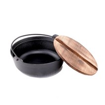 감성 원목뚜껑 화로대 전용 더치오븐 주철냄비, 1개