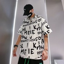 여름 비치 플라워 셔츠 남성용 반팔 셔츠 자켓 루즈한 한국 트렌드 하와이안 드레스