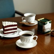 빅 메종 명품 레트로 커피 잔 세트 2P 엔틱 찻잔 홈 카페 식기, 블랙라인