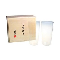 텀블러 물컵 선물 온리 원 마츠 토쿠 유리 우스하리 L 페어 나무 상자 포함