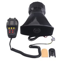 경찰 화재 사이렌 에어 버글 PA 스피커 7 소리 큰 자동차 경고 경보 12V 100W, 1.Black