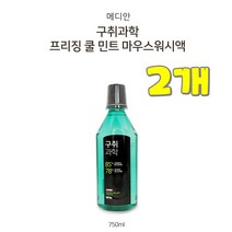 *댕이몰* 메디안 구취과학 구취케어 쿨민트 가글액 구강세정제 750ml, 2개