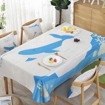 스윗리빙 북유럽 시리즈 다용도 테이블보, 오션웨일, 140 x 220 cm