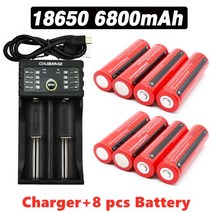 100% 새로운 18650 배터리 3 7 V 6800mah 충전식 리튬 이온 LED 손전등, 07 8 PCS