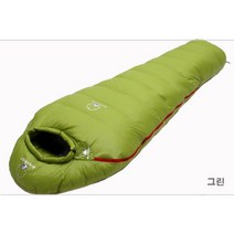 야외 캠핑용 휴대용 구스 침낭 겨울 동계 혹한기 거위털 경량, 2000g, 그린