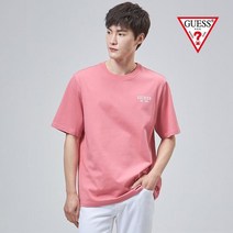 [게스] 유니 등판 게스로고 세미오버 CP싱글 반팔티 NM2K0572
