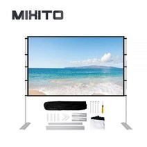 120인치스크린 100 150 200 300 인치 스크린 TV MIXITO-프로젝터 보호 야외 휴대용 접이식 스크린 16:9 84 120 홈 KTV 사무실 3D HD 프로젝션, 01 72 인치
