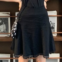 lestrose 블랙 A라인스커트 여자 8962