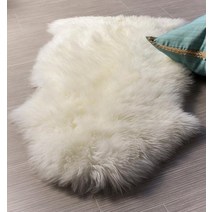 Super Area Rugs 정품 뉴질랜드 푹신한 양가죽 러그 침실 거실용 내추럴 라지 61 x 91.4cm(2 3피트) 싱글 펠트
