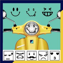 오토바이 라이트 스티커 베스파 튜닝 포인트스티커 스쿠터 표정 데칼 스티커 카킹즈, (17)