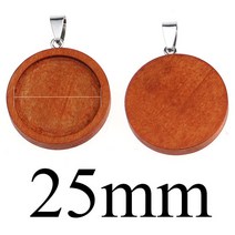 빈티지 나무 목걸이 펜던트 설정 10 개 카보 숑 카메오 기본 트레이 베젤 빈 맞춤 25mm 카보 숑 보석 만들기 결과